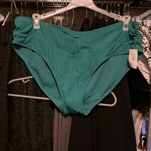 Time and Tru Teal Bikini Bottoms with Ruched Sides